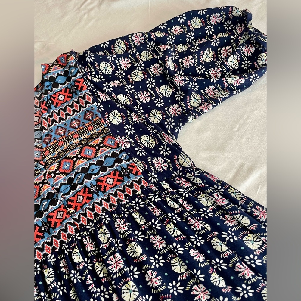 Umgee Boho Babydoll Patterned Festival Dress L - Picture 5 of 7